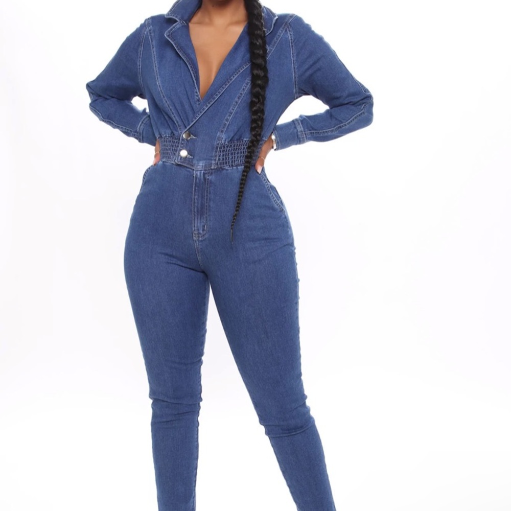 Fashion Nova denim jumpsuit